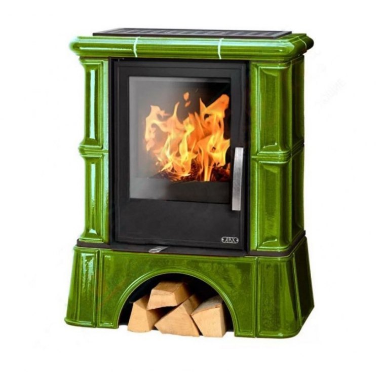 Кафельная печь-камин ABX Bavaria KI (кафельный цоколь, вставка Комбо) с допуском воздуха