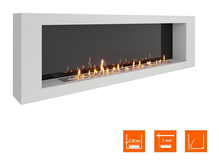 Биокамин SteelHeat WALL LONG 1800 белый (Стемалит)