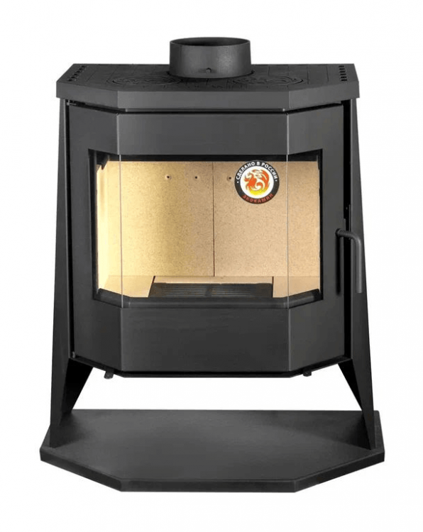 Печь-камин ЭкоКамин БАВАРИЯ ПАНОРАМА ПРИЗМА с плитой (РК 189)