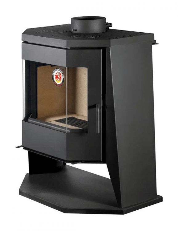 Печь-камин ЭкоКамин БАВАРИЯ ПАНОРАМА ПРИЗМА с плитой (РК 189)