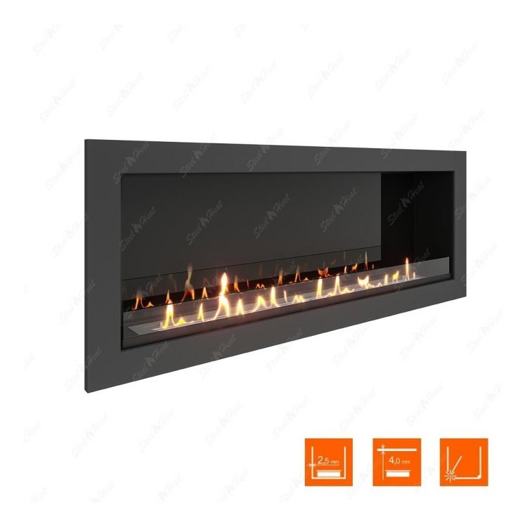 Биокамин в нишу SteelHeat ONE 1400 XL (Стекло + Стемалит)
