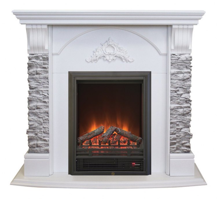 Электрокамин Athena GR WT с очагом Eugene