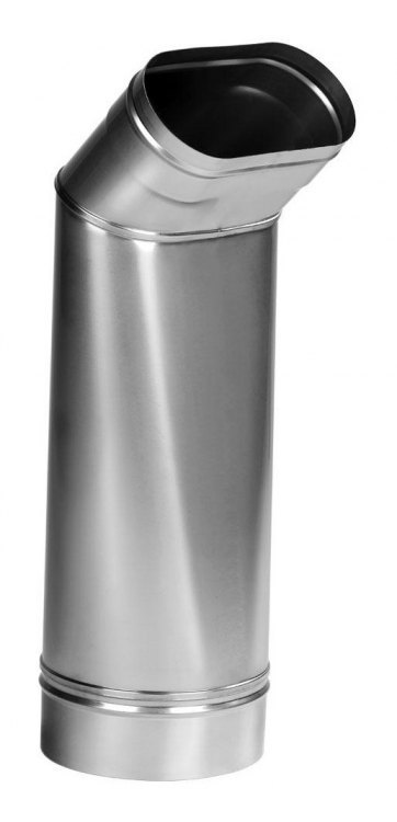 Переходник с овала 120х240 на диаметр D250 под углом 45°, AISI 321 (Вулкан)