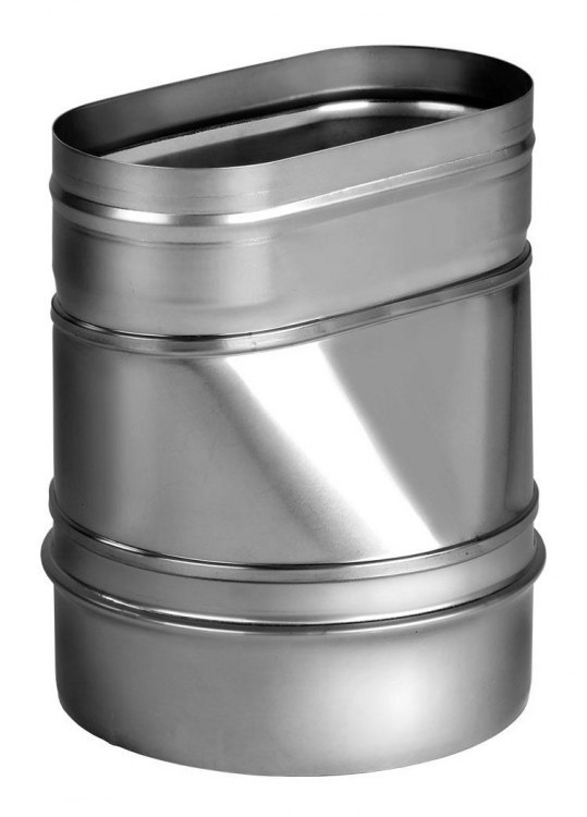 Переходник прямой с круга D150 на овал 100x200, AISI 321 (Вулкан)