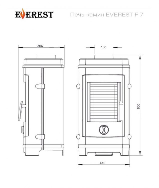 Печь-камин EVEREST F7