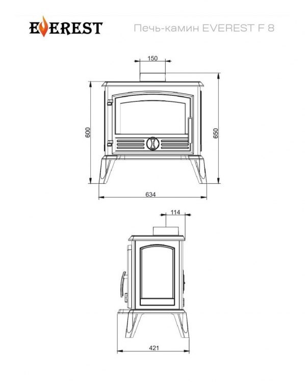 Печь-камин EVEREST F8