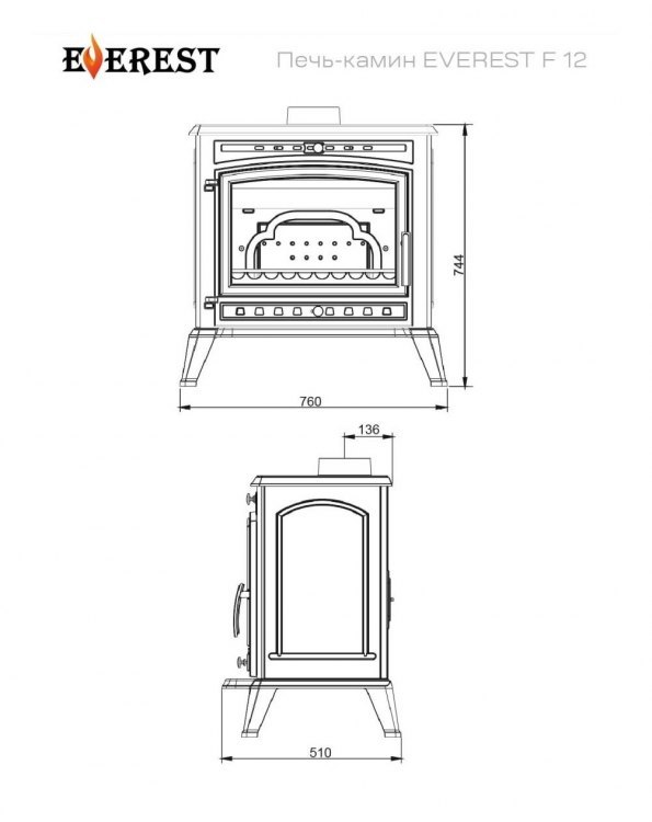 Печь-камин EVEREST F12