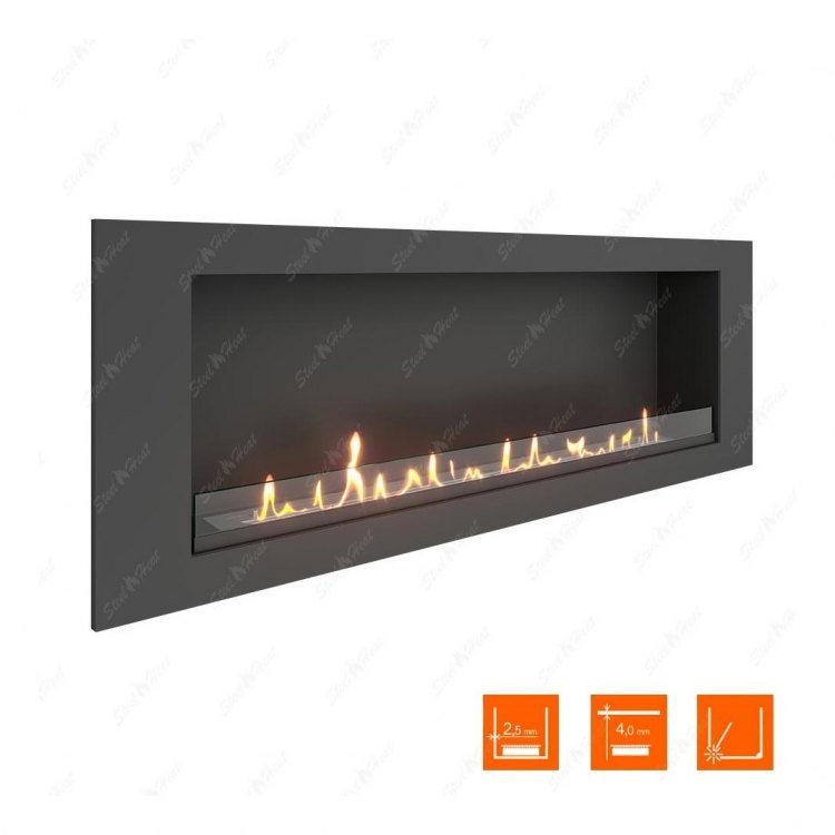 Биокамин в нишу SteelHeat LONG 1500 XL (Стекло)