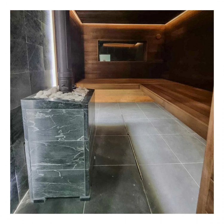 Банная печь Атмосфера L в облицовке Талькохлорит 