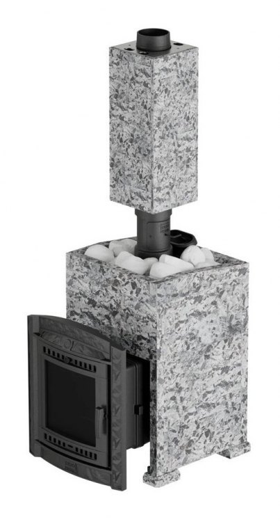 Банная печь Атмосфера L в облицовке Пироксенит Элит