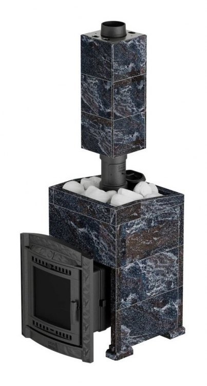 Банная печь Атмосфера L в облицовке Амфиболит
