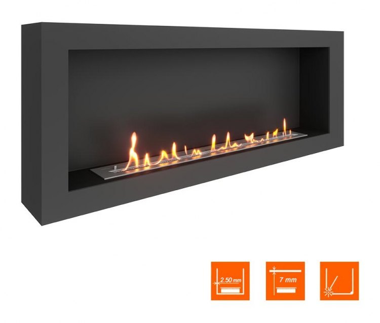 Биокамин SteelHeat WALL ONE 1400 черный (Стандарт)