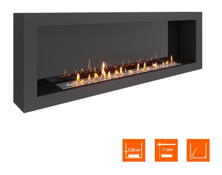 Биокамин SteelHeat WALL ONE 1700 черный (Стемалит)