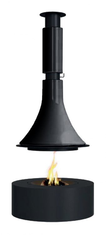 Камин LORENA CENTRAL, подвесной, без стекла, чёрный (Traforart)