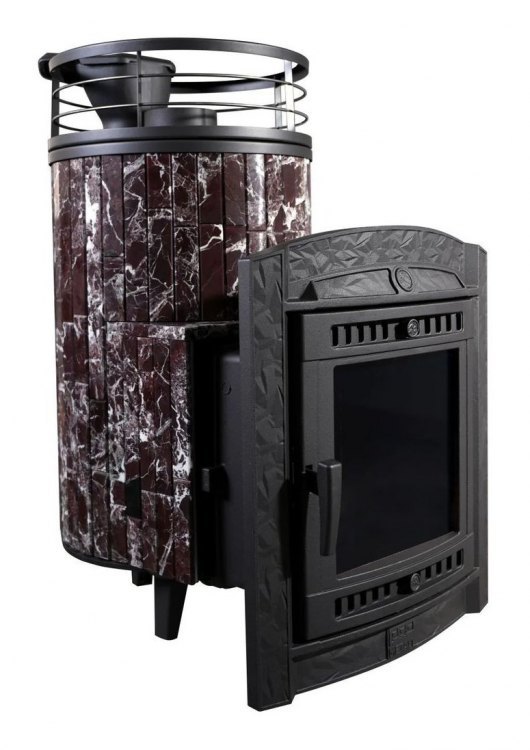 Банная печь Атмосфера L Россо Леванто ламель + сетка с Тоннелем