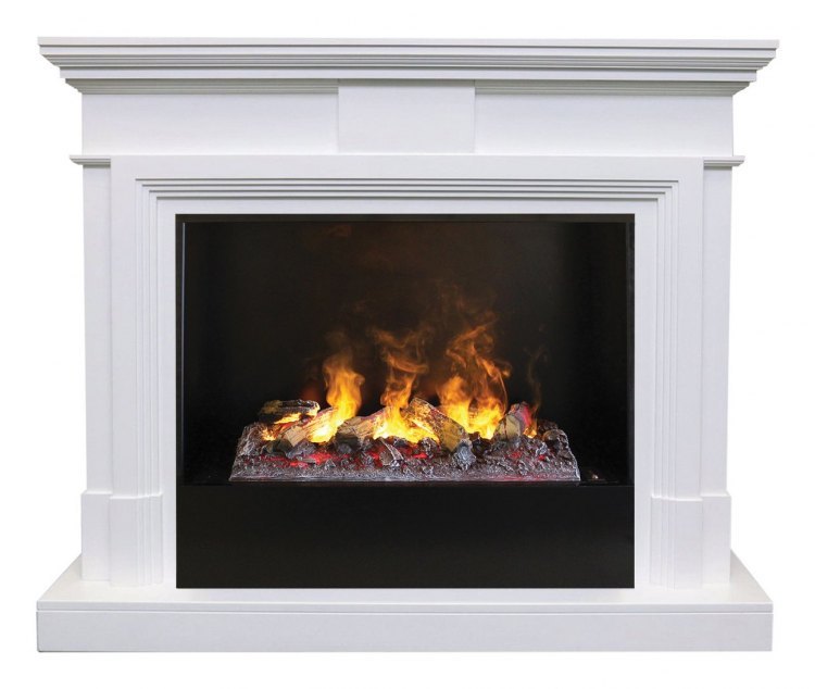 Электрокамин Marco 26 WT с очагом 3D Cassette 630 + Black вставка