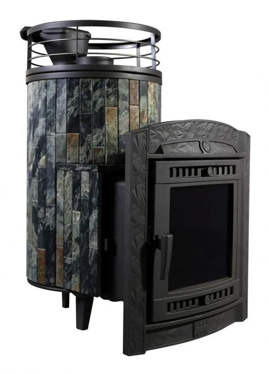 Банная печь Атмосфера L Жадеит ламель + сетка с Тоннелем