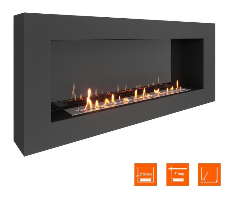 Биокамин SteelHeat WALL GRAND 1500 черный (Стемалит)