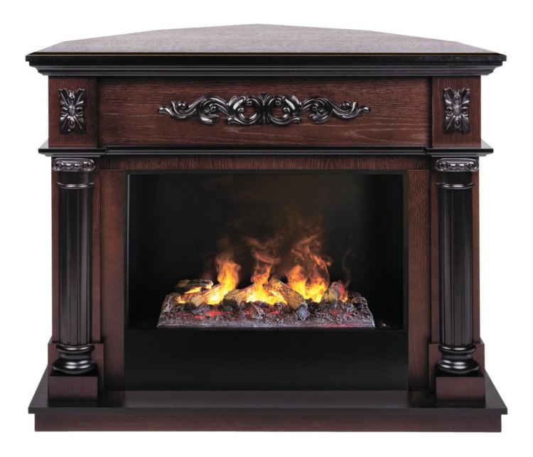 Электрокамин Silvia Corner 26 AO с очагом 3D Cassette 630 + Black вставка