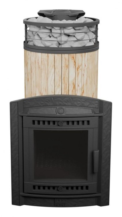 Банная печь Атмосфера XL Окаменевшее дерево + сетка с Тоннелем