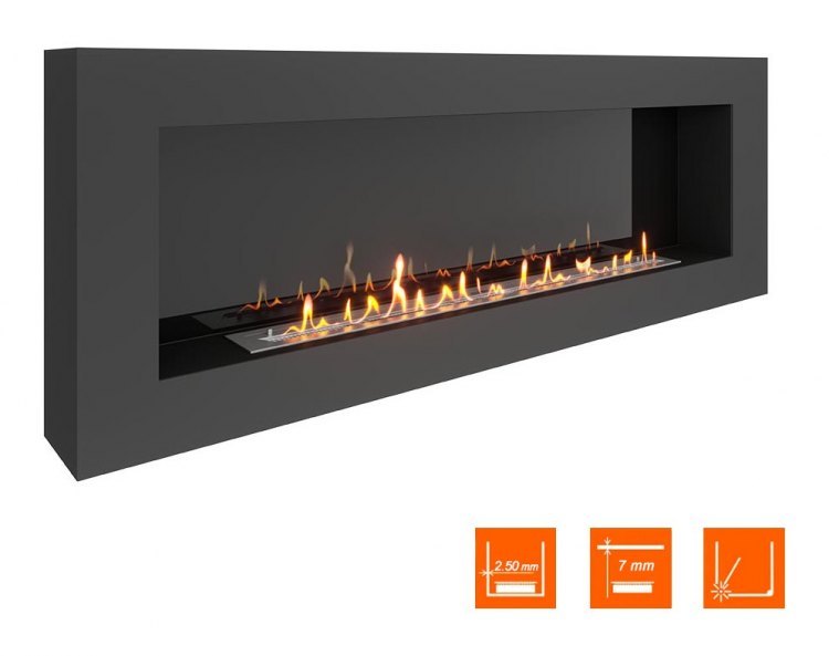 Биокамин SteelHeat WALL GRAND 1800 черный (Стемалит)
