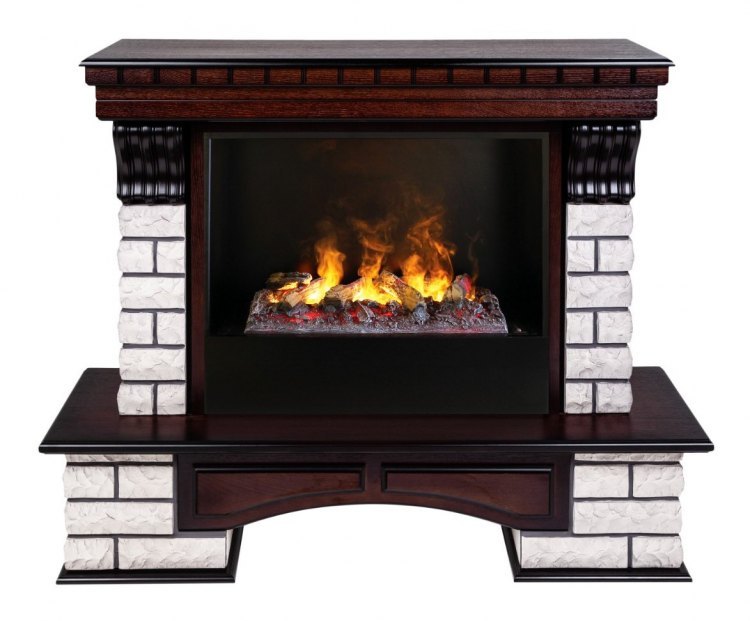 Электрокамин Country Rock 26 AO с очагом 3D Cassette 630 + Black вставка