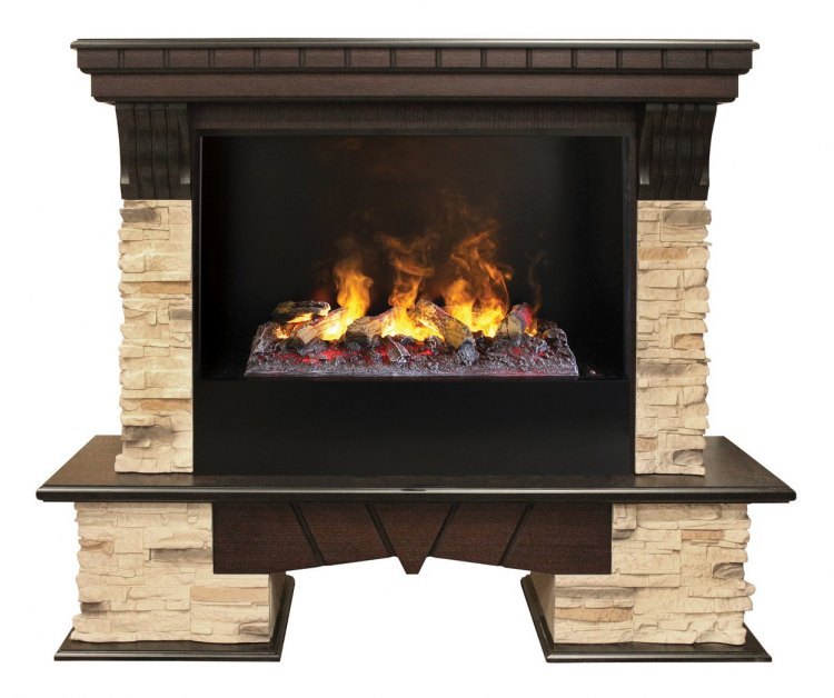 Электрокамин Rockland 26 AO с очагом 3D Cassette 630 + Black вставка