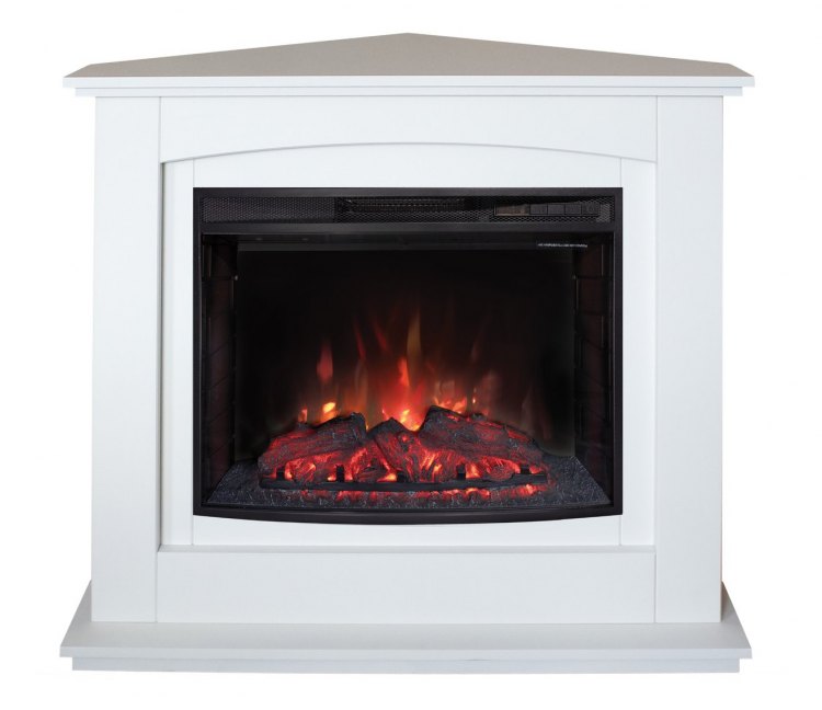 Электрокамин CANADA Corner 25,5 WT c очагом Evrika 25,5 С LED подсветкой