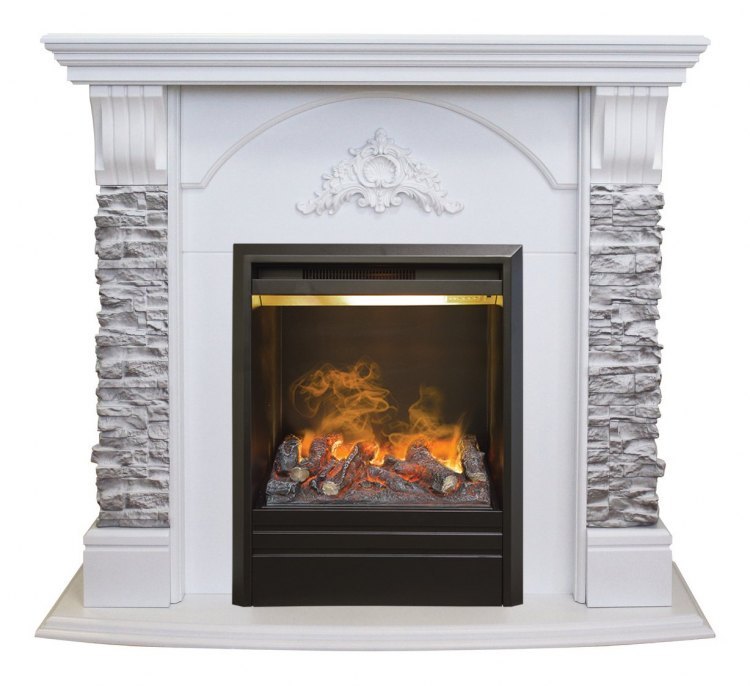 Электрокамин Athena GR WT c очагом 3D Olympic