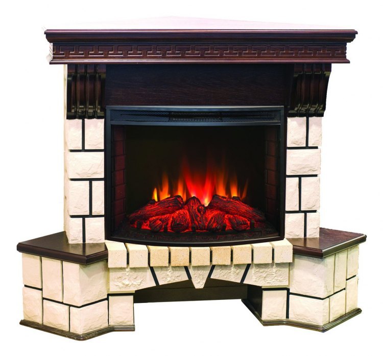 Электрокамин Stone New Corner (угловой) 25,5 AO с Evrika 25,5