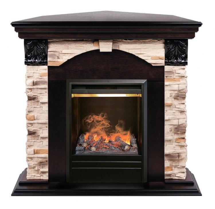 Электрокамин Dublin ROCK Corner AO c очагом 3D Olympic