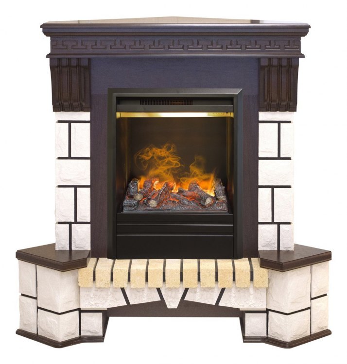 Электрокамин Stone Corner c очагом 3D Olympic