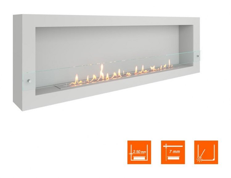 Биокамин SteelHeat WALL ONE 1700 белый (Стекло)