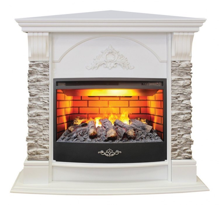 Электрокамин Athena Corner GR 25,5 WT c очагом FireStar 25,5 3D