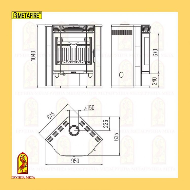 Печь-камин Мета Metafire Амур 12