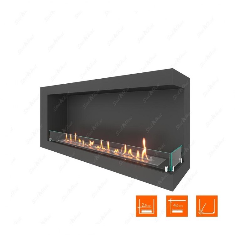 Биокамин угловой SteelHeat ONE 1200 правый (Стекло)