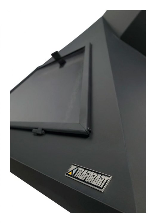 Камин MADRID FRONTAL, наклонная труба влево, чёрный (Traforart)