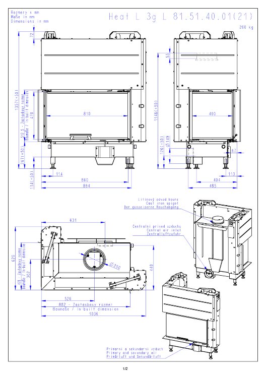 Каминная топка Romotop Heat Silent R/L 2G L 81.51.40.01